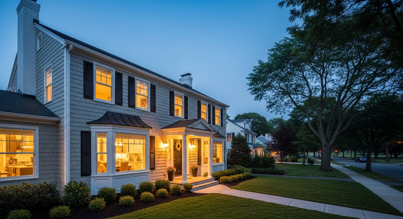 Beautiful home at dusk